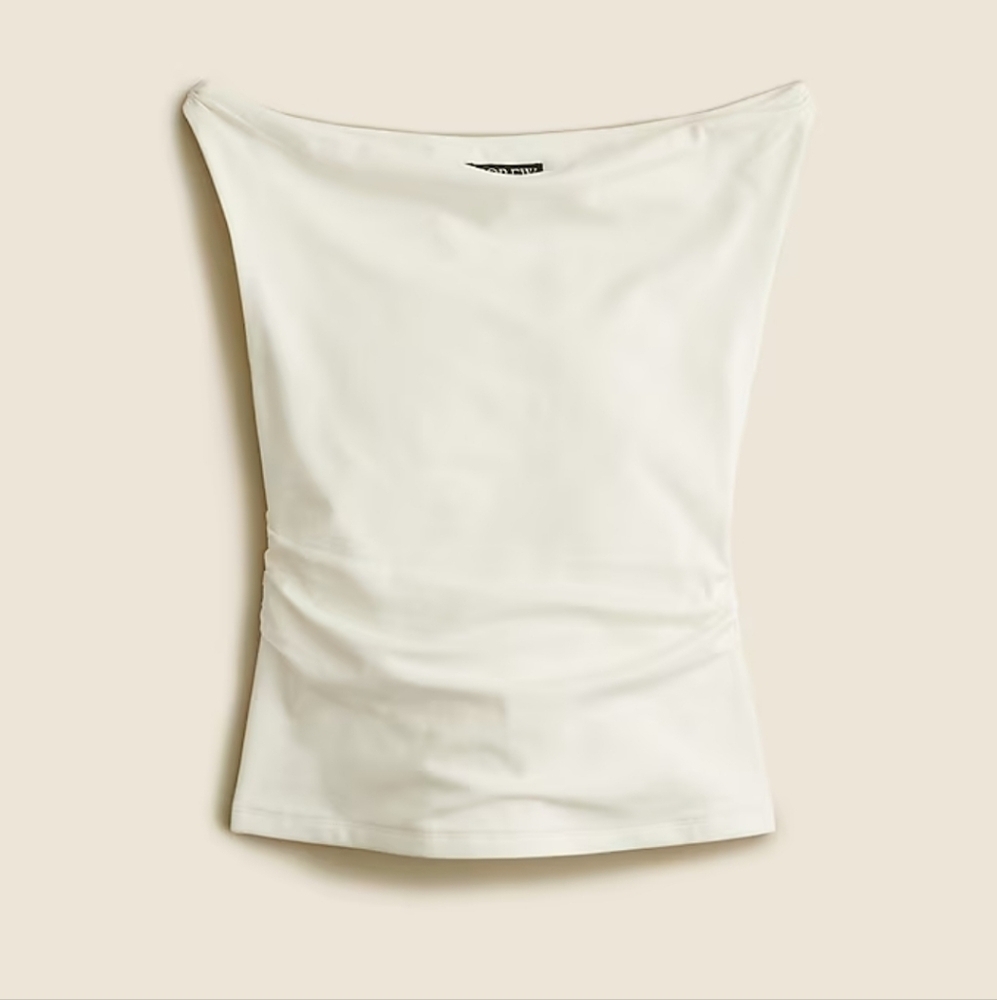 NWT J. CREW off the shoulder stretch tank off white Size XS - Picture 2 of 6